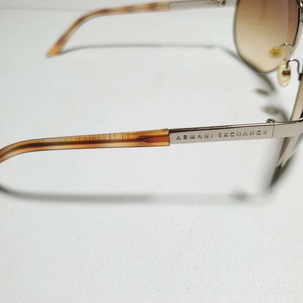 Unisex Armani Exchange Aviator Sunglasses Gold Frame Brown Lens AX150/S